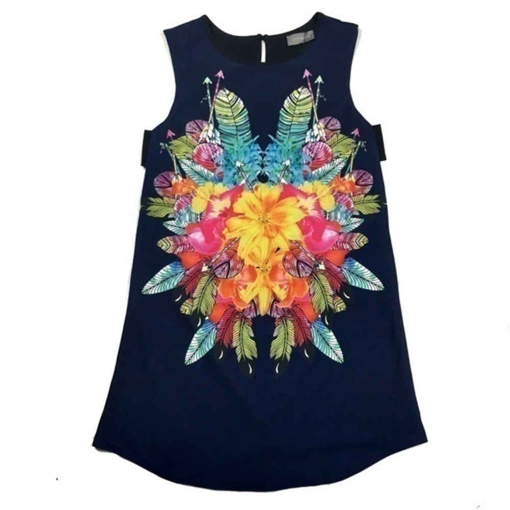Indikah Side‎ Cutout Floral Print Sleeveless Dress